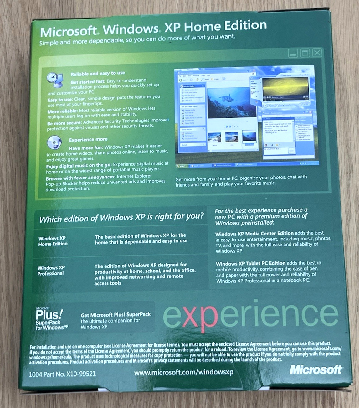 NEW Microsoft Windows XP Home Edition Service Pack 2 Upgrade Edition Big Box