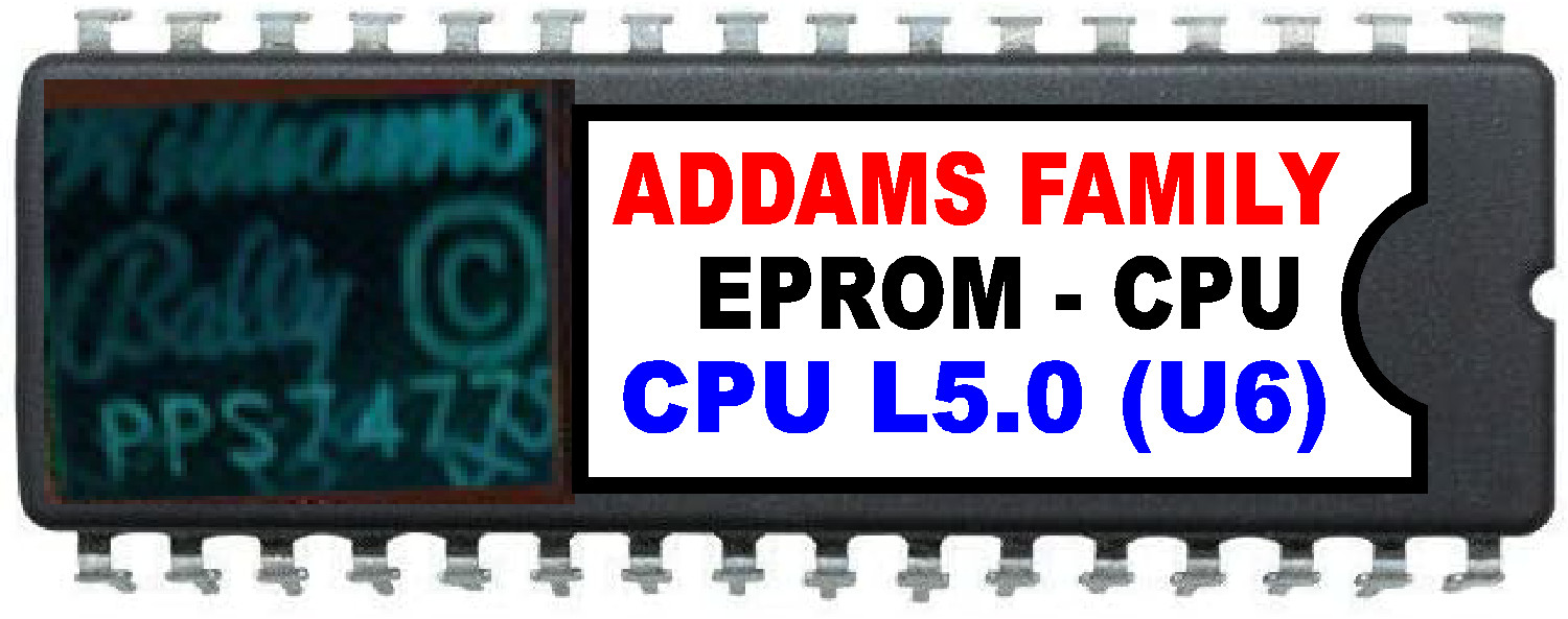 The Addams Family Pinball Machine CPU Rom L-5 [U6] [Bally/Williams]