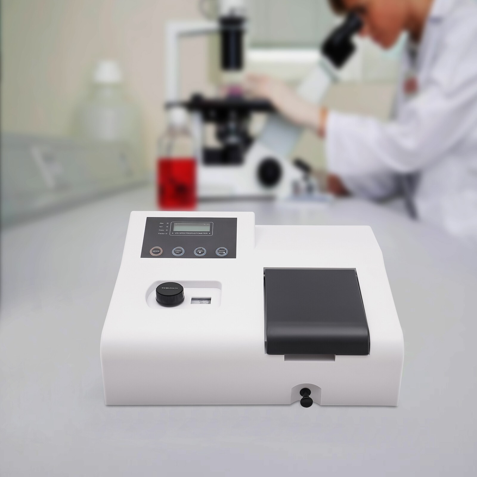 Lab Spectrophotometer Visible Spectrometer Digital Automatic Zero 350-1020nm