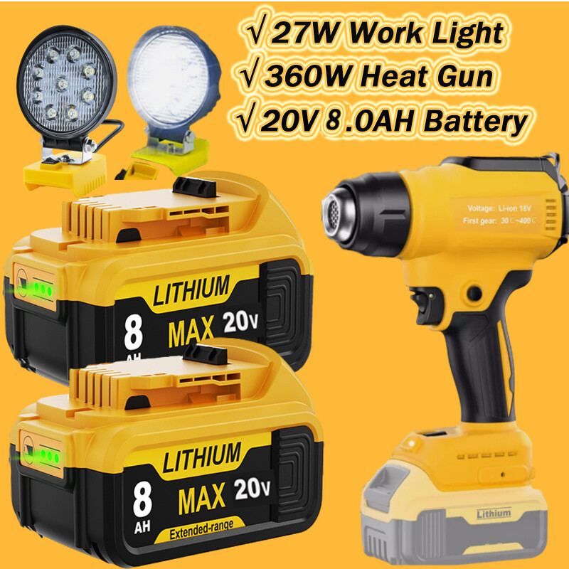 Cordless Heat Gun Hot Air Gun with 4 Nozzles For Dewalt 20V Max 8.0AH Battery