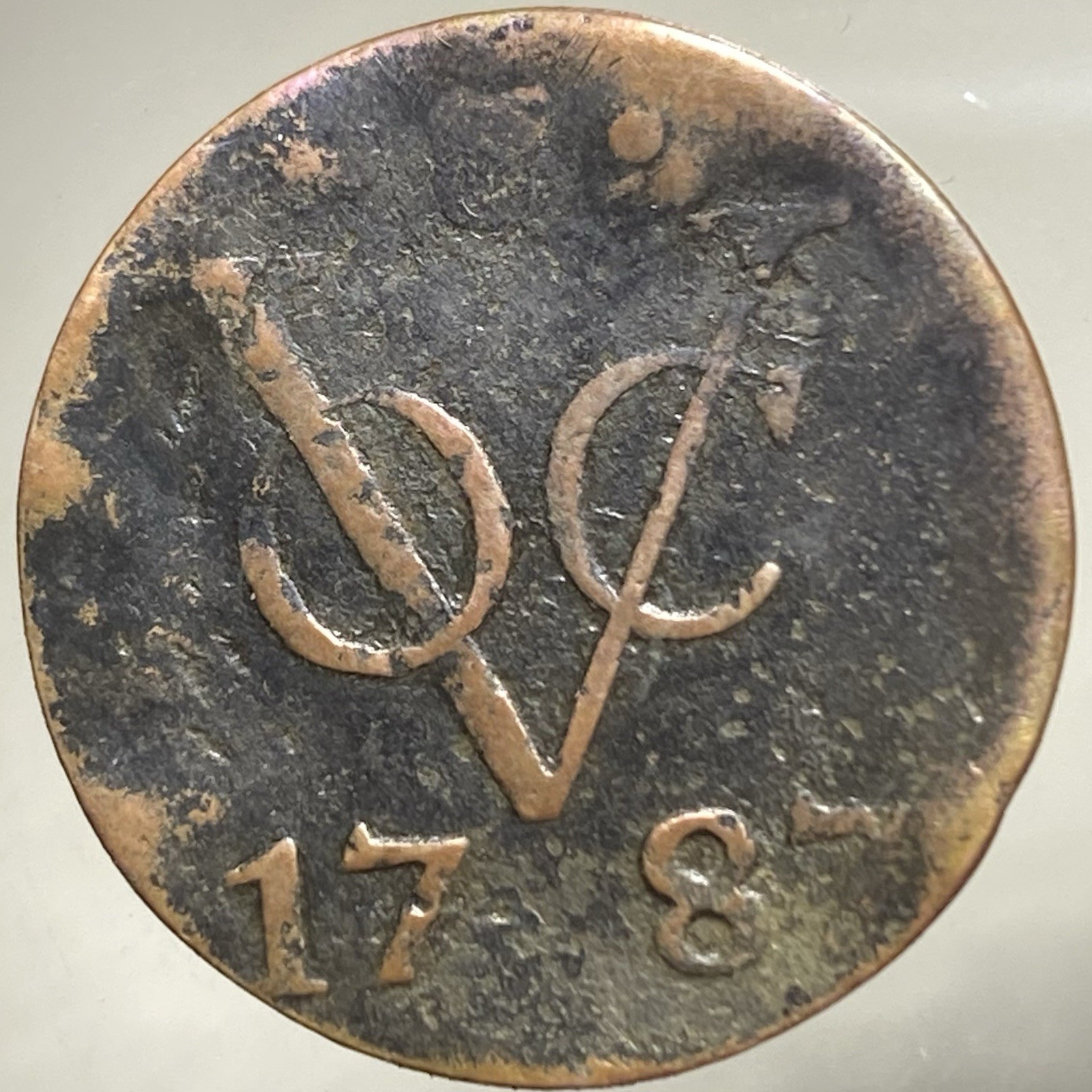 1787 Dutch East Indies Company Duit VOC Full Date Coin New York Penny