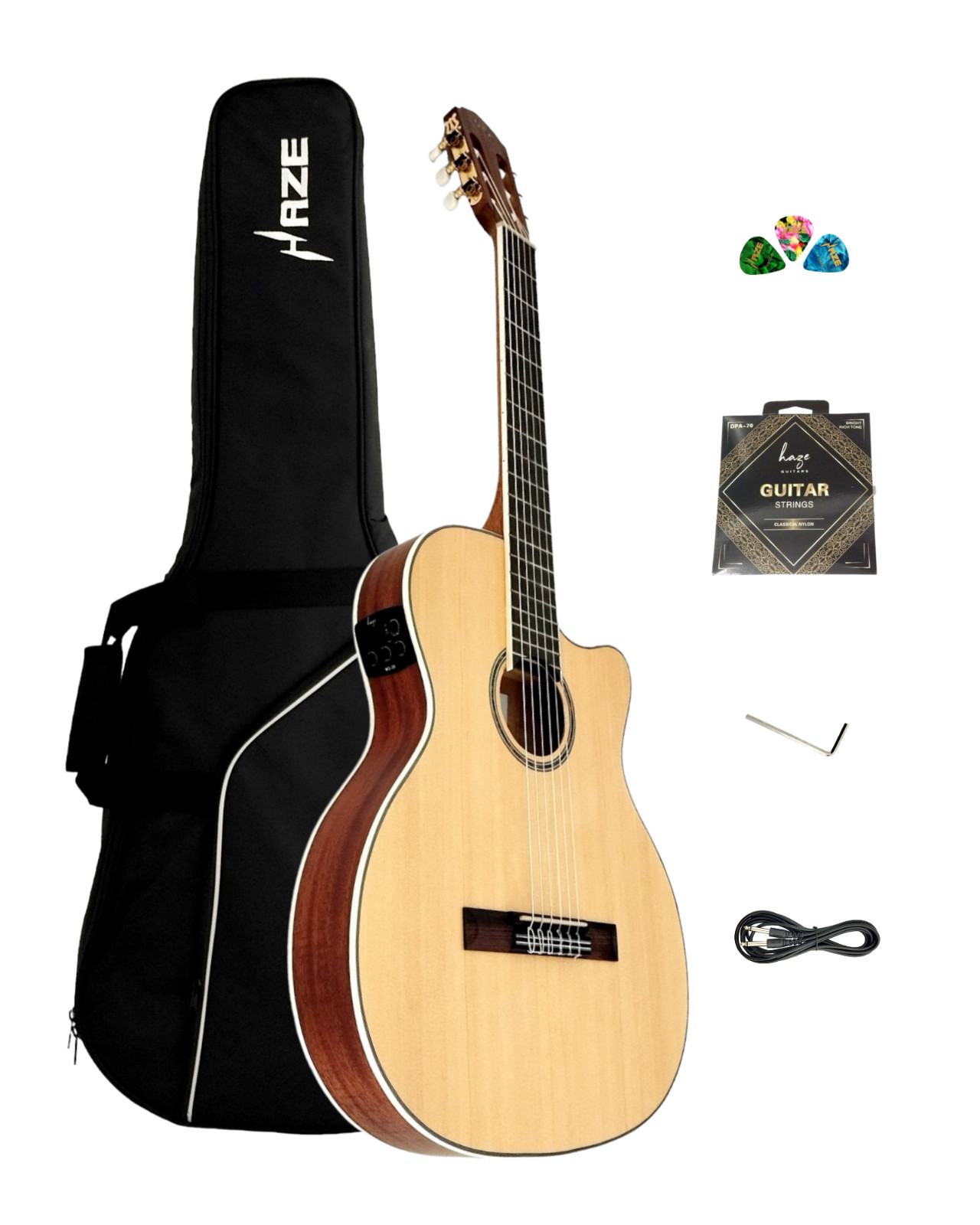 Haze Solid Top Thin Body Arched Back Classical Guitar - Matte C551BCEQSM