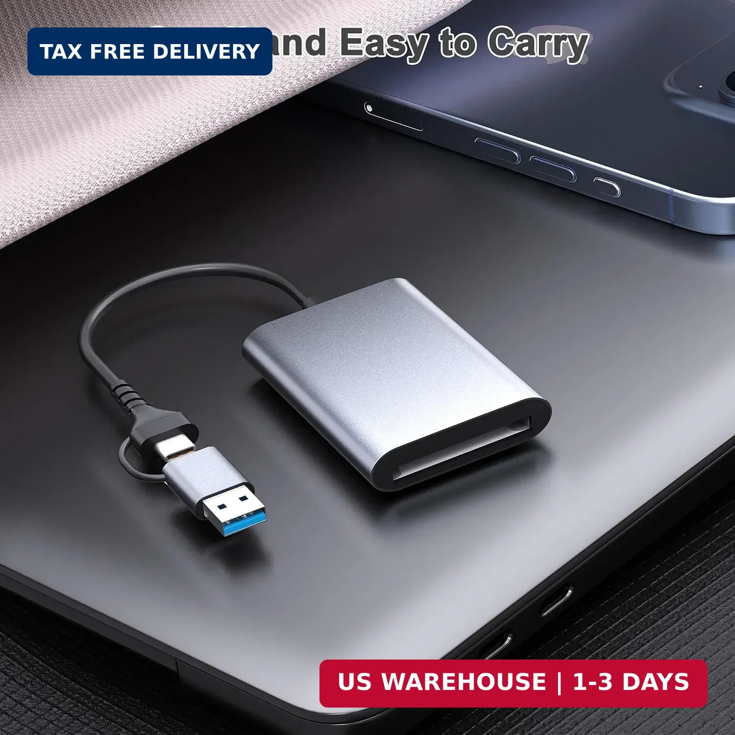 CFexpress Type B Card Reader with USB 3.2 (Gen 2) 10Gbps USB C&USB A 2 in 1 Type