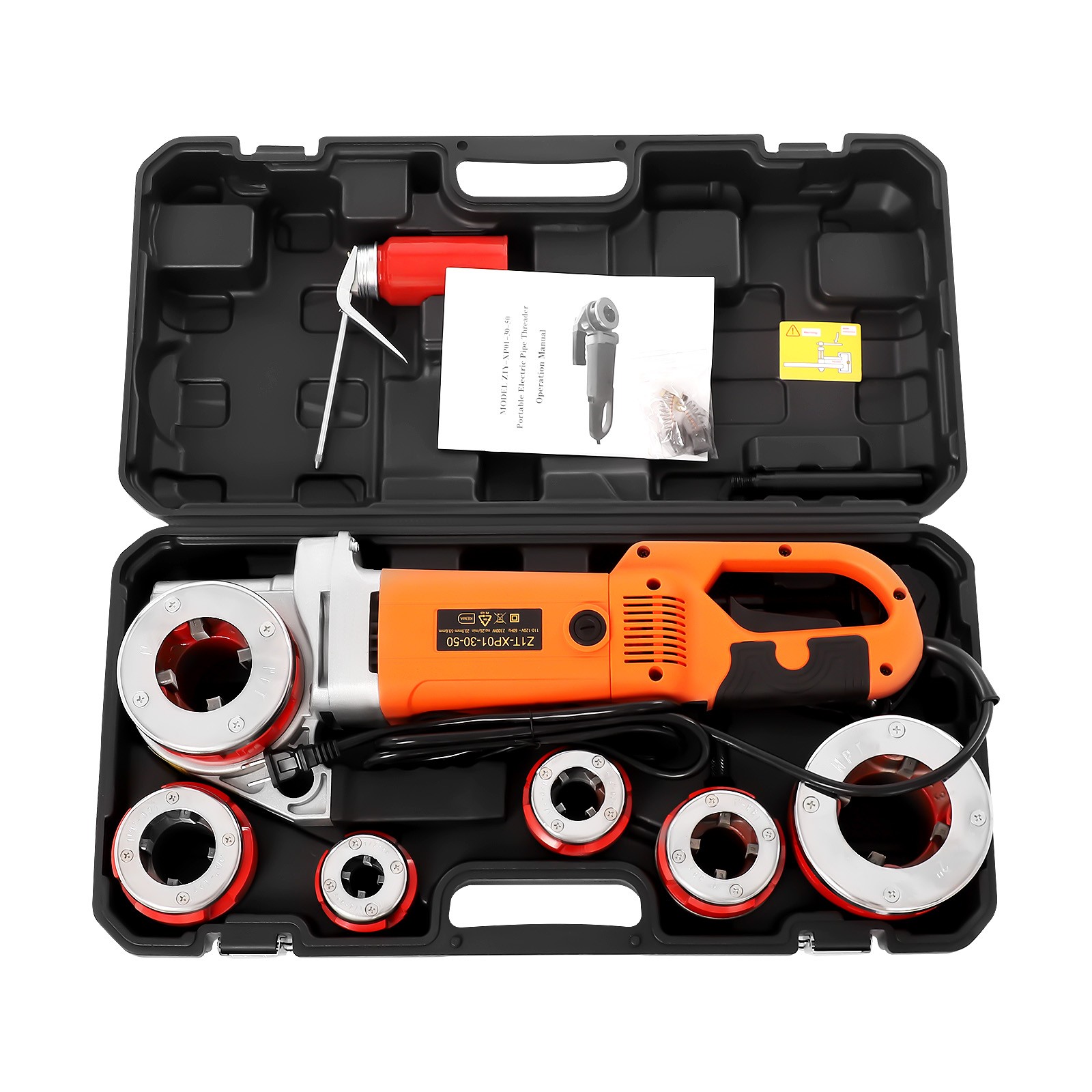 Handheld Electric Pipe Threader Threading Machine + 6 Pipe Cutter 1/2" - 2" inch