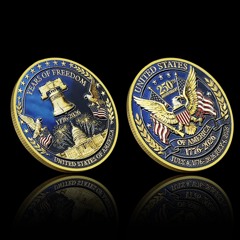USA 250th Anniversary Challenge Coin Independence Day Patriotic Gift