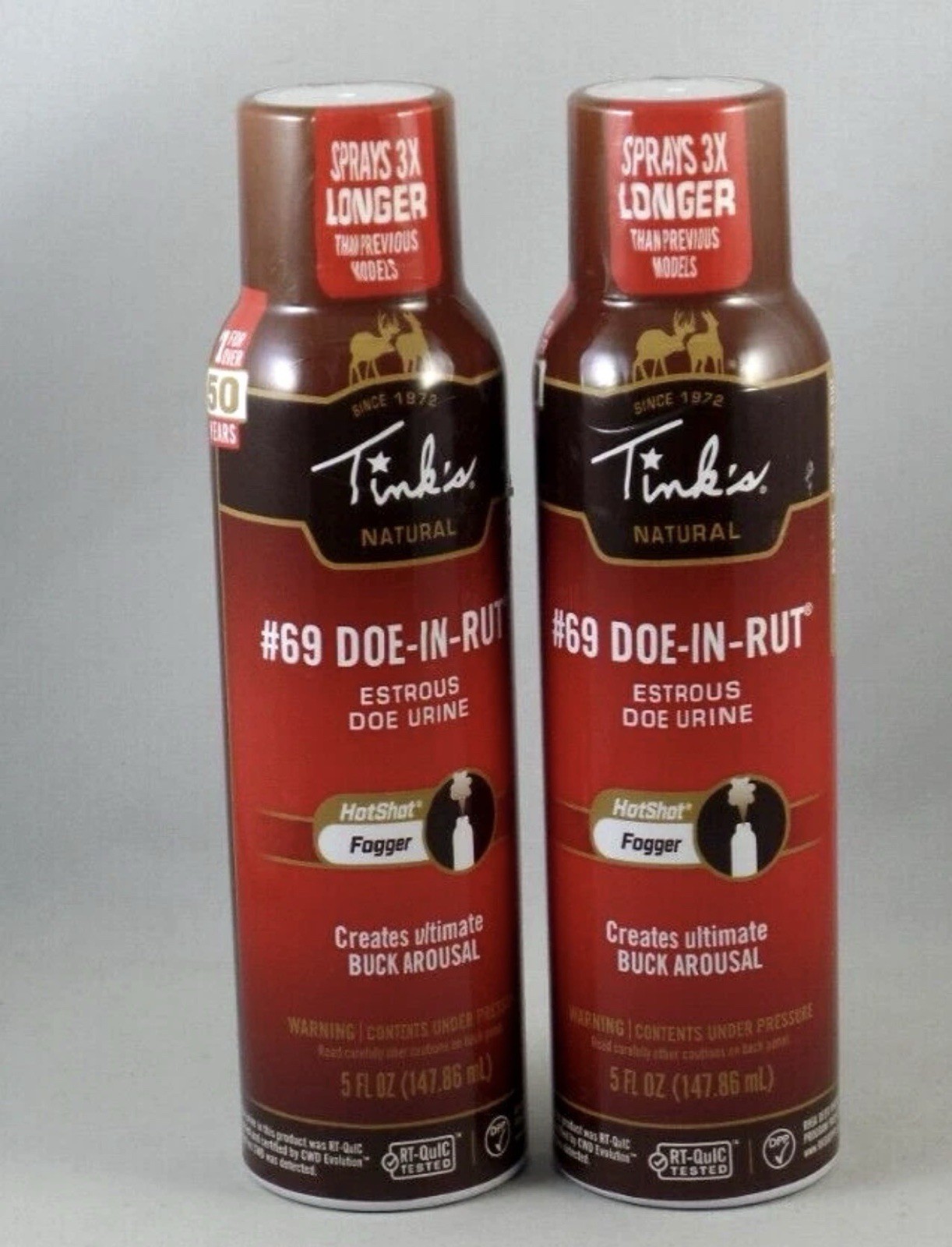 Lot of 2 Tink's #69 Doe-In-Rut Hot Shot Fogger - 5oz. - W5500