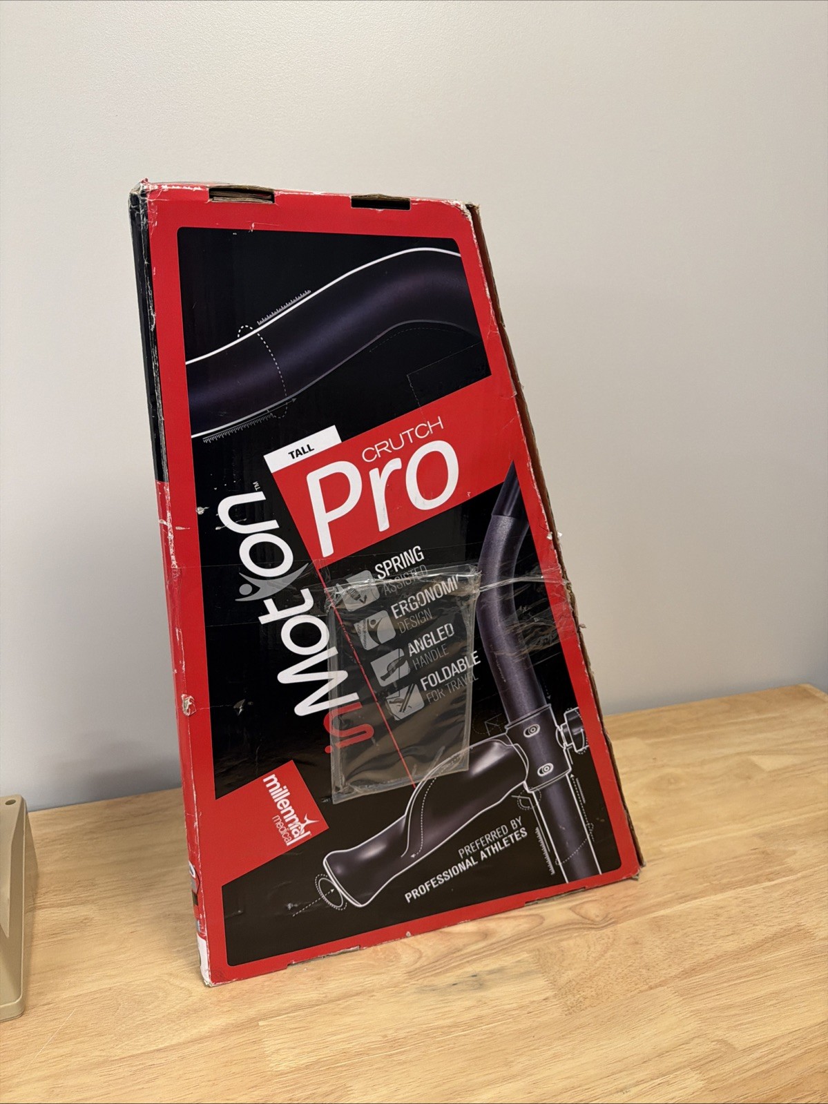 In-Motion Pro Underarm Crutches TALL Charcoal Ergonomic Foldable Mobility Aid