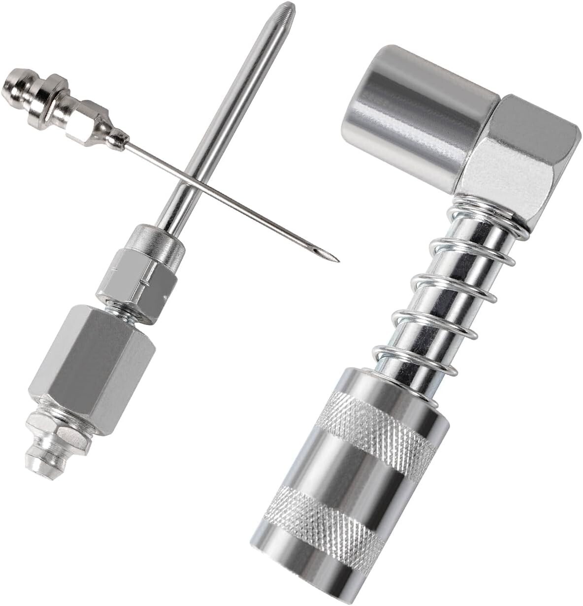 90 Degree Coupler Needle Nozzle Grease Injection Needle w/ Cap for Zerk Fitting