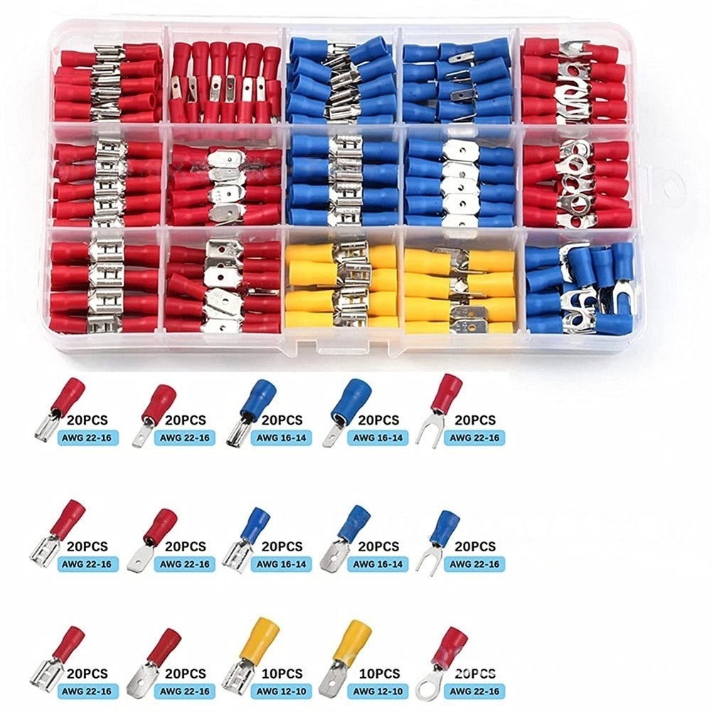 Cold Pressed Terminal Block Set 280pcs Rubber Insulated Electrical Connectors