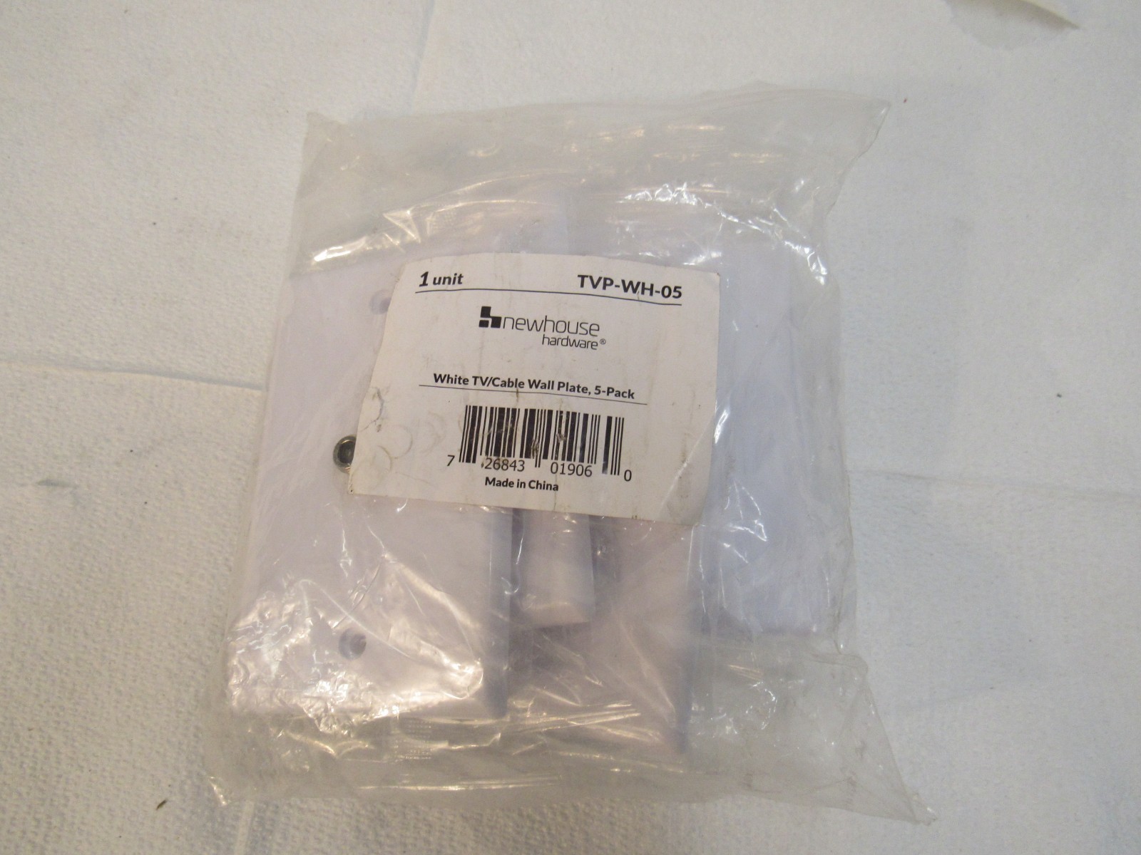Newhouse Hardware 5 Pack of Cable Wall Plates White TVP-WH-05
