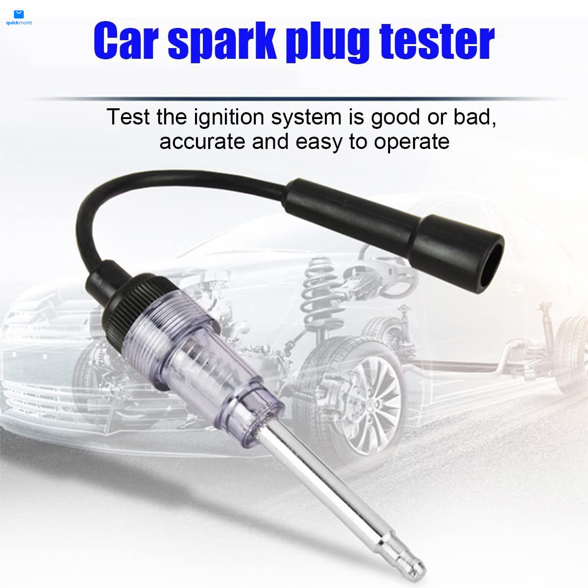 Inline Spark Plug Tester, Straight Boot Engine Ignition Tester White/1PCS