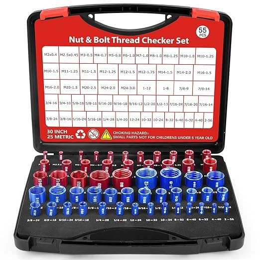 55 Pcs Thread Checker, Nut and Bolt Thread Checker Set with 30 Inch and 25 Me...