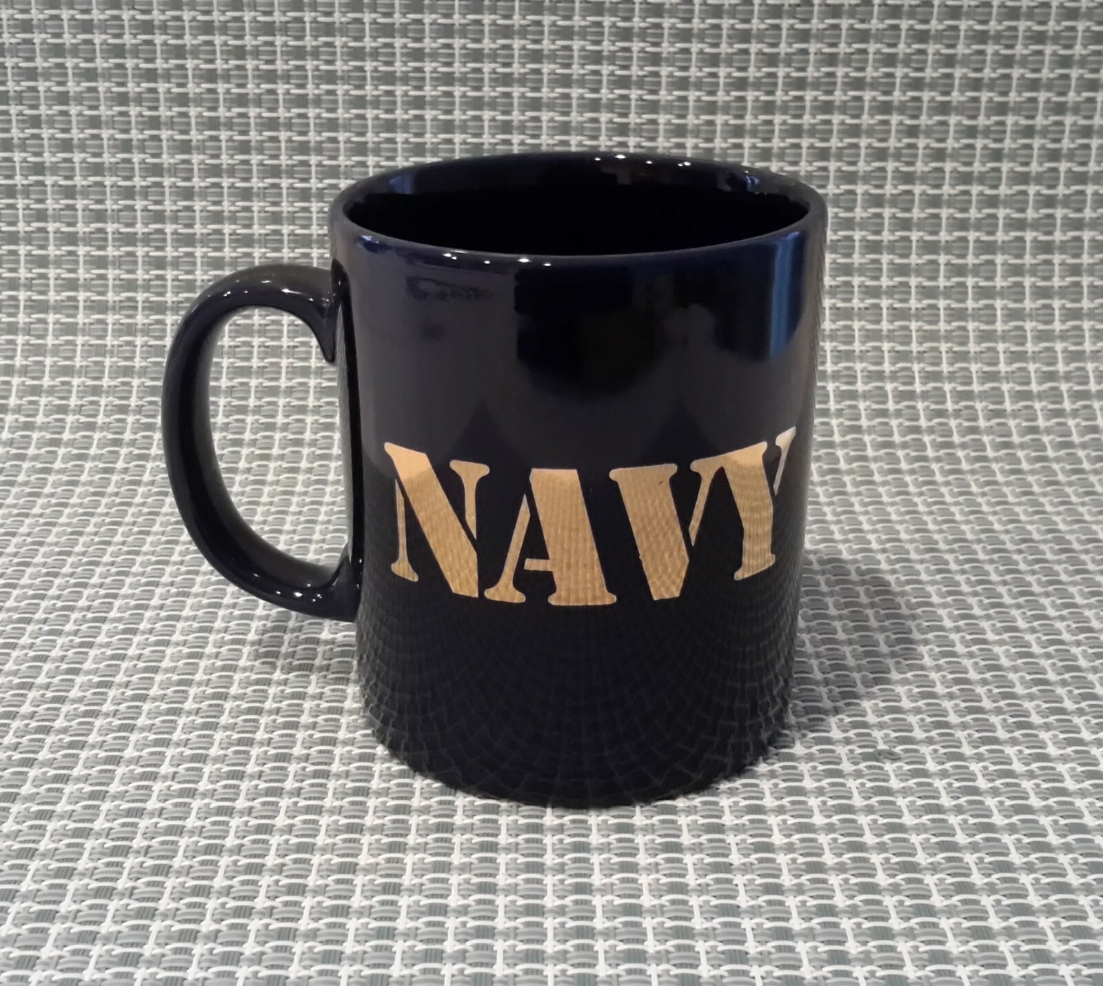 Vintage NAVY KilnCraft Staffordshire England Cobalt Blue Gold Anchor Coffee Mug