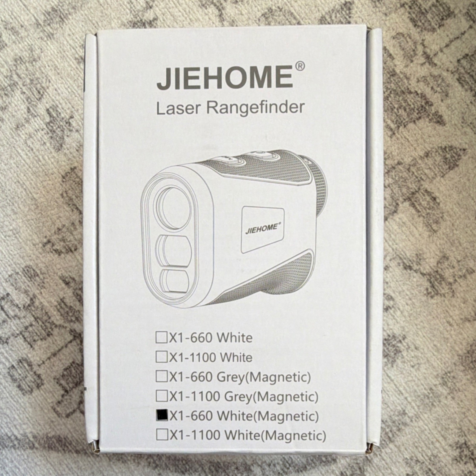 JIEHOME X1-660 White Magnetic Laser Golf Rangefinder