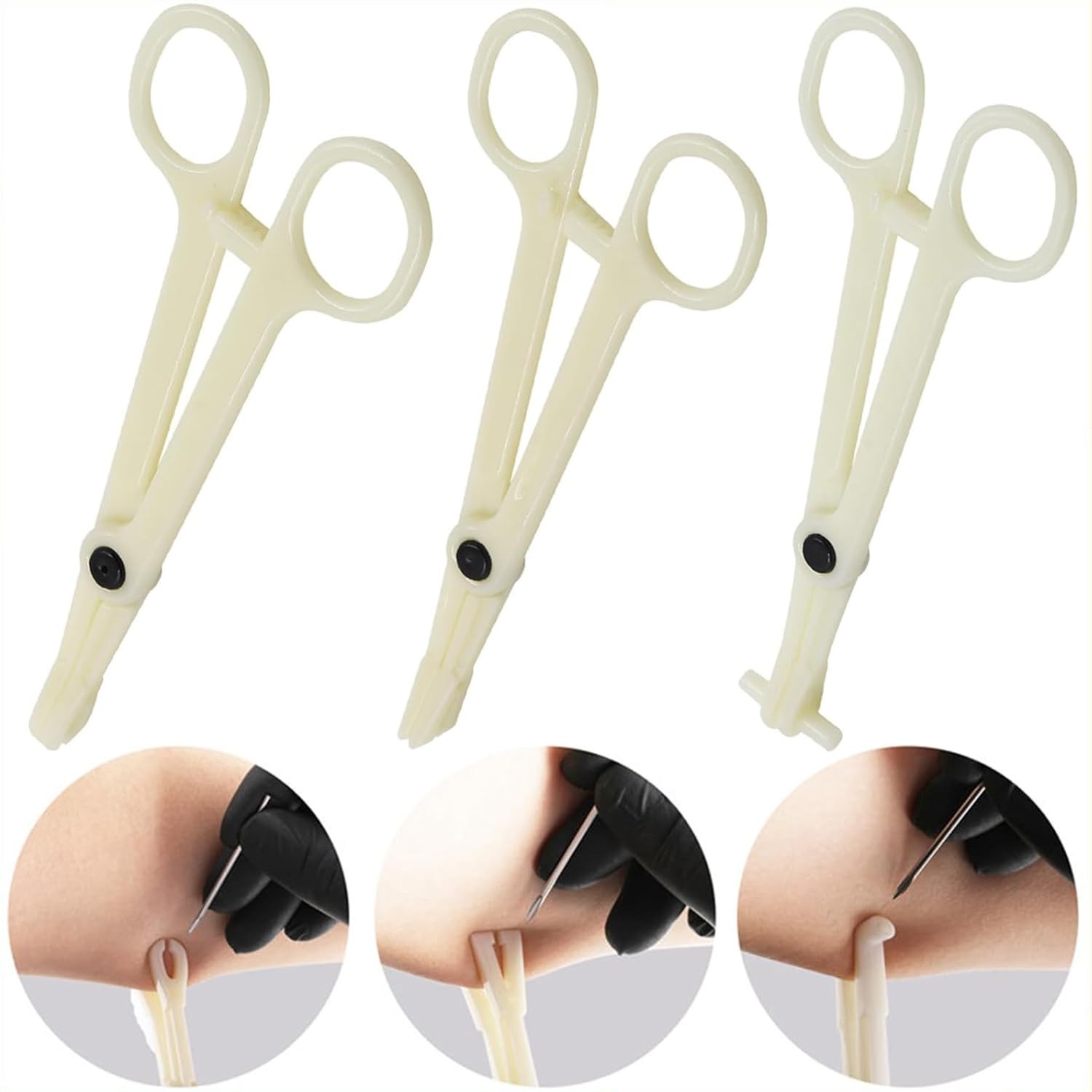 Piercing Clamps - 10Pcs Piercing Forceps Triangle Slotted Disposable Piercing...