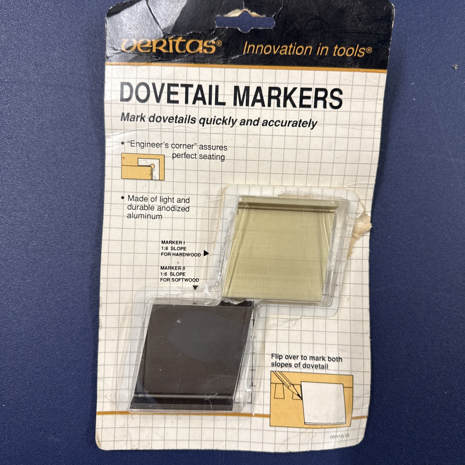 Veritas Dovetail Markers 1:8 & 1:6 Slope  Soft Harwood Joinery Tool 05N10.10