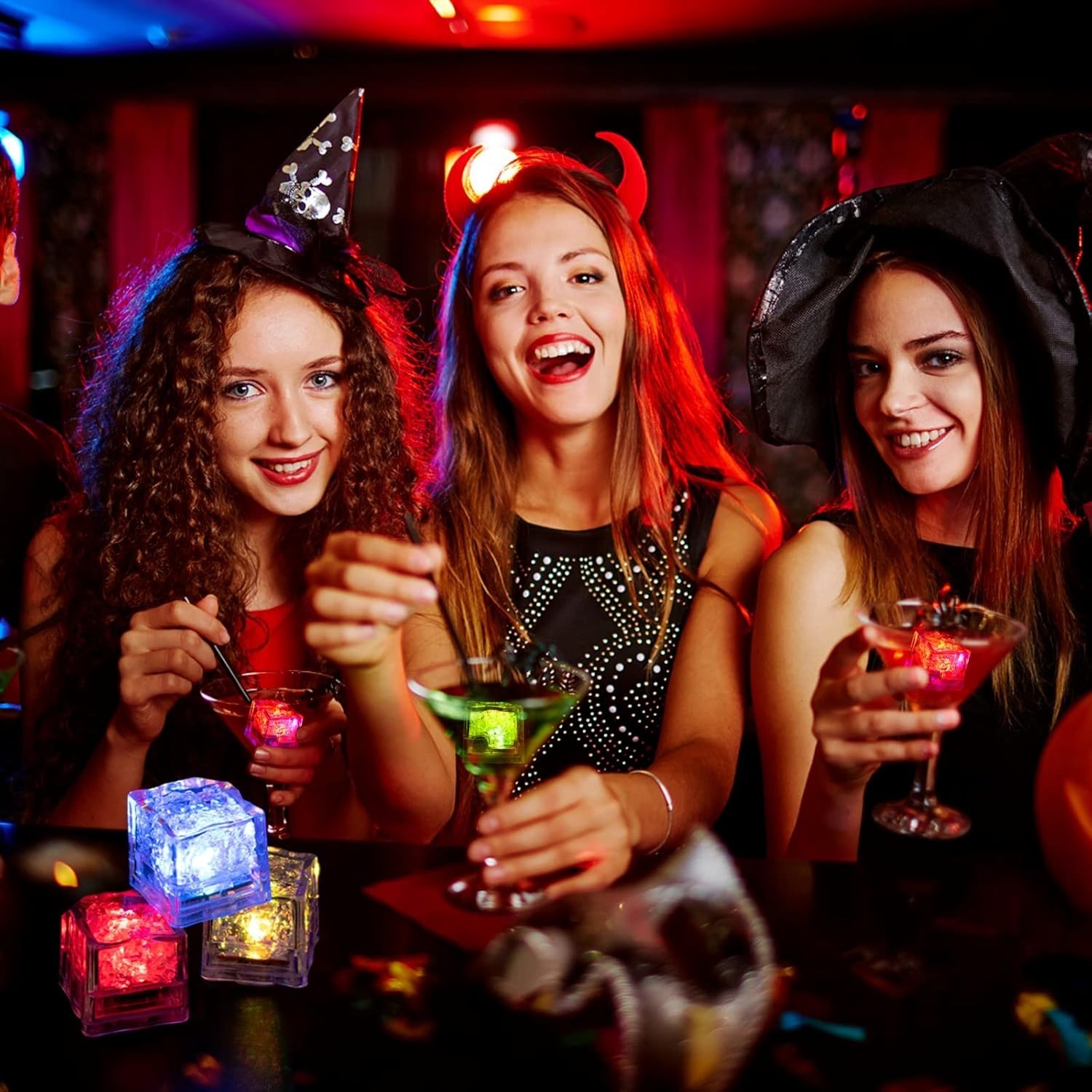 Multi-Color LED Ice Cubes - Safe, Waterproof & Essential For Weddings & Events
