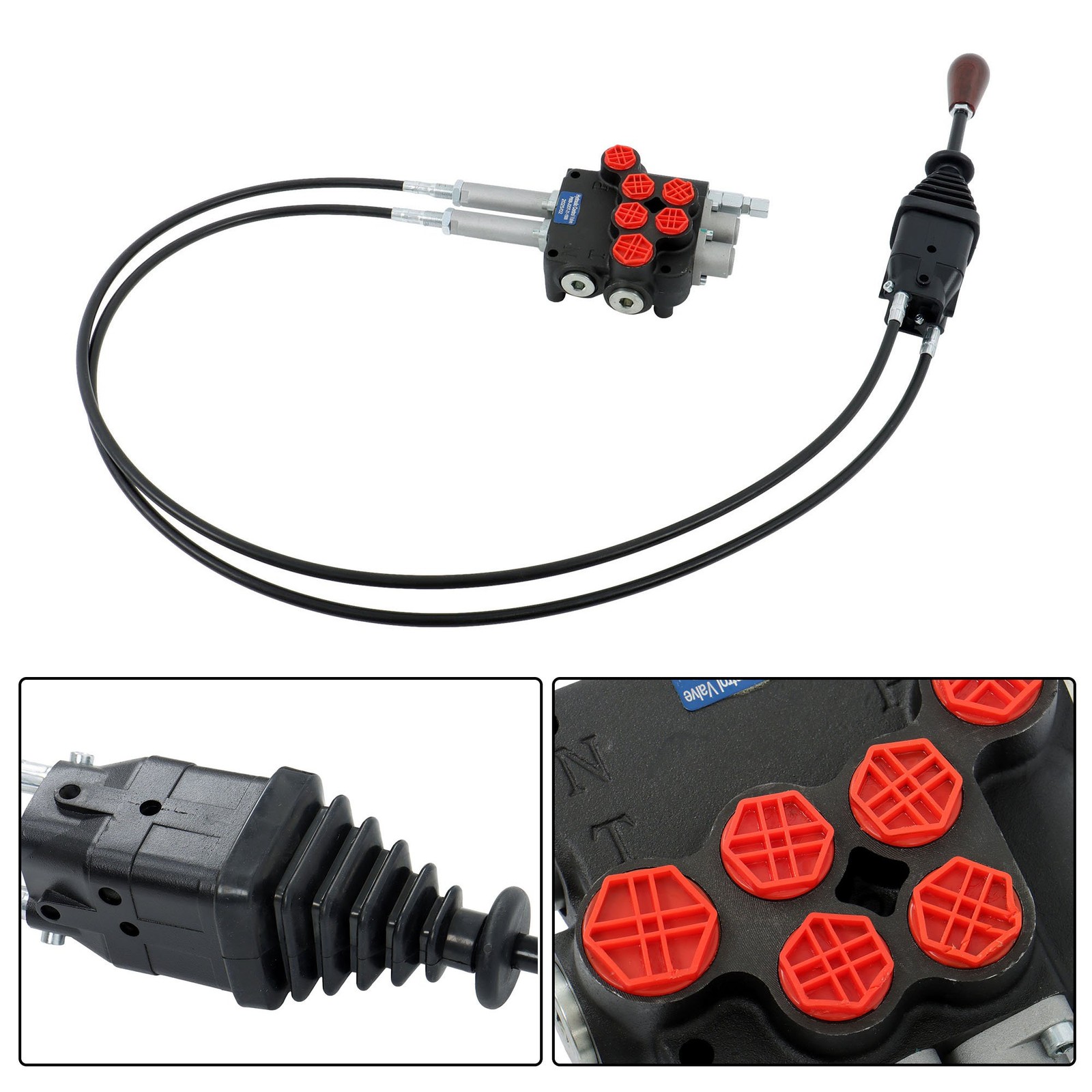 P80 Remote Control Valve Kit: 2 Spool Valve 21GPM + Joystick New+ Cables