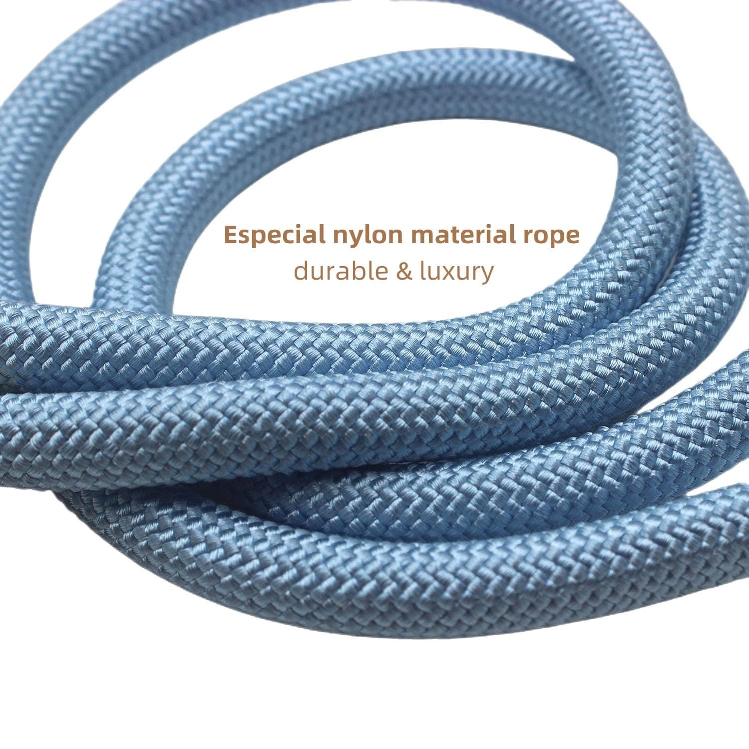 Lobster Snap Pet Leash 5FT Special Strong Nylon Rope Solid Color Grey 10mm
