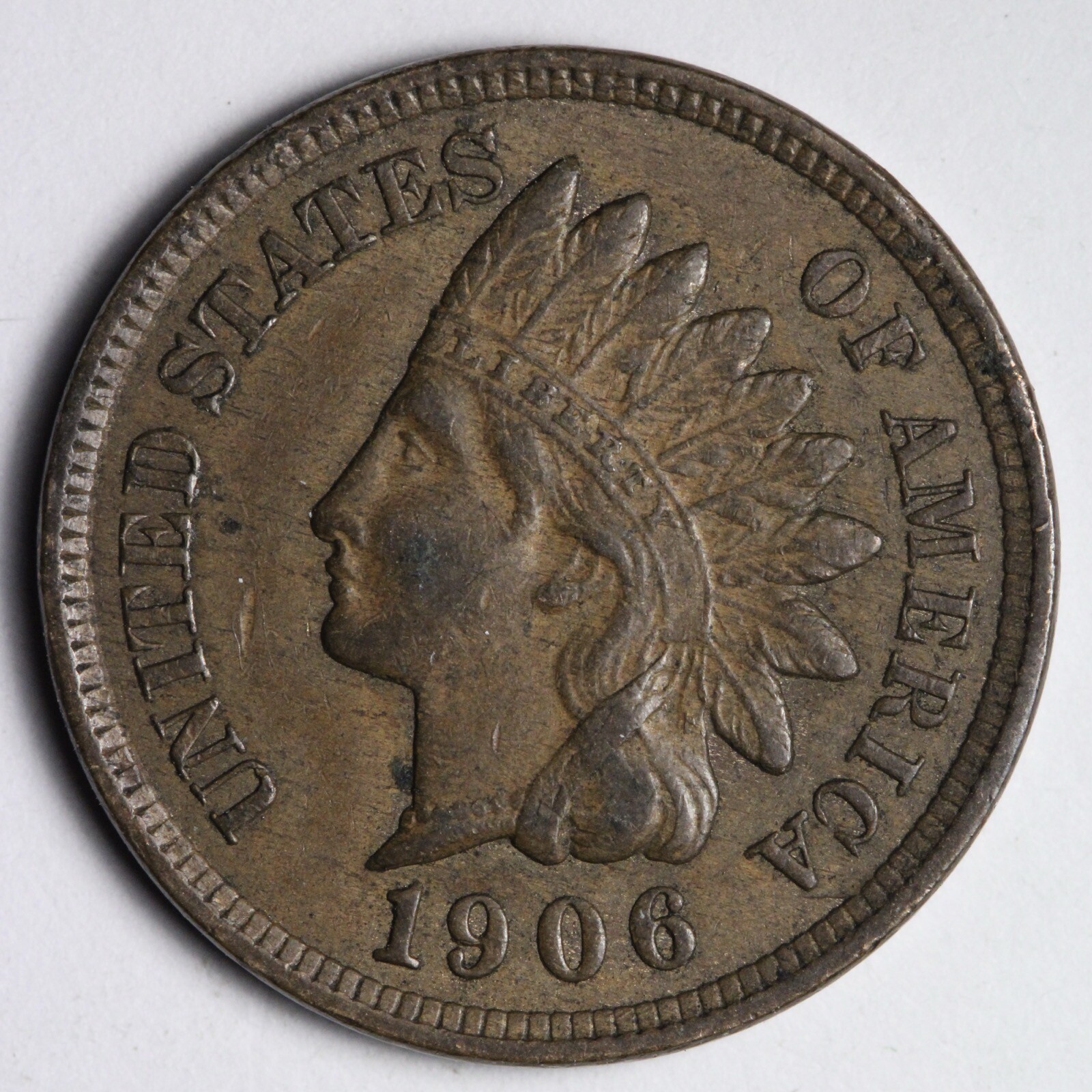 1906 Indian Head Cent Penny AU E262 RQH