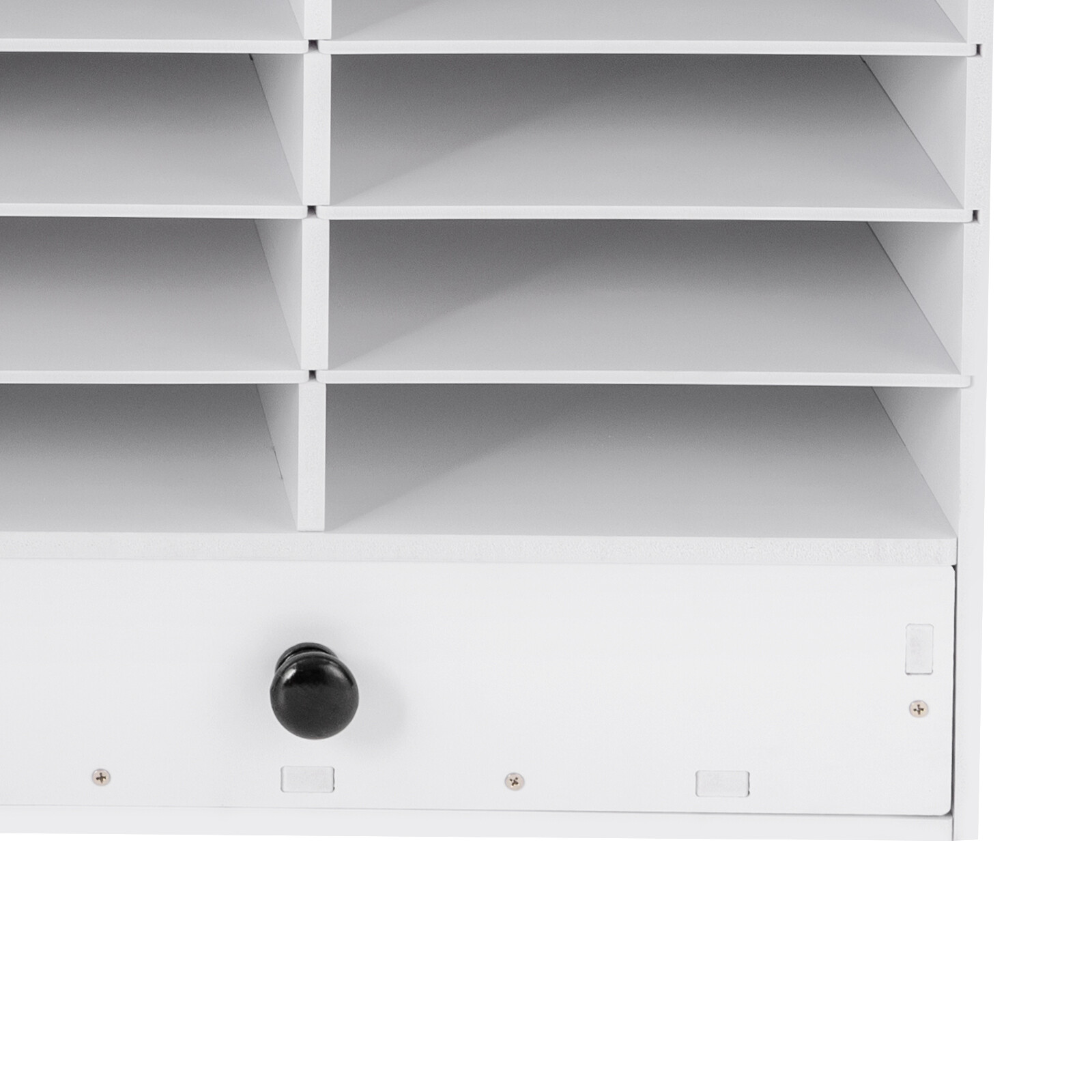 PVC Literature Organizer Adjustable File Sorter Stackable 32 Compartments White