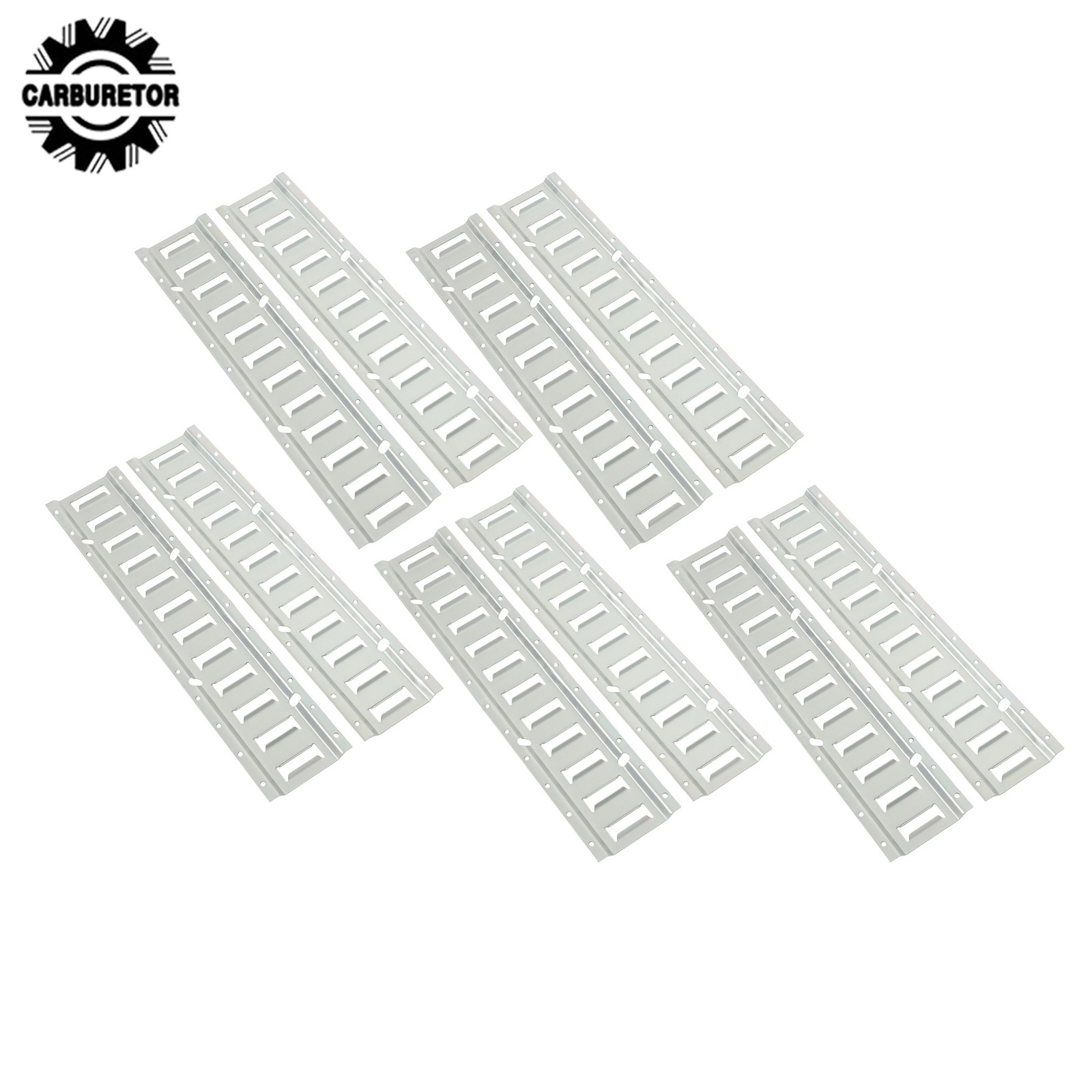 10 Pcs 2 Ft Silver E Track Rails Kit, Zinc Coated Fit For Secure Loads Transport
