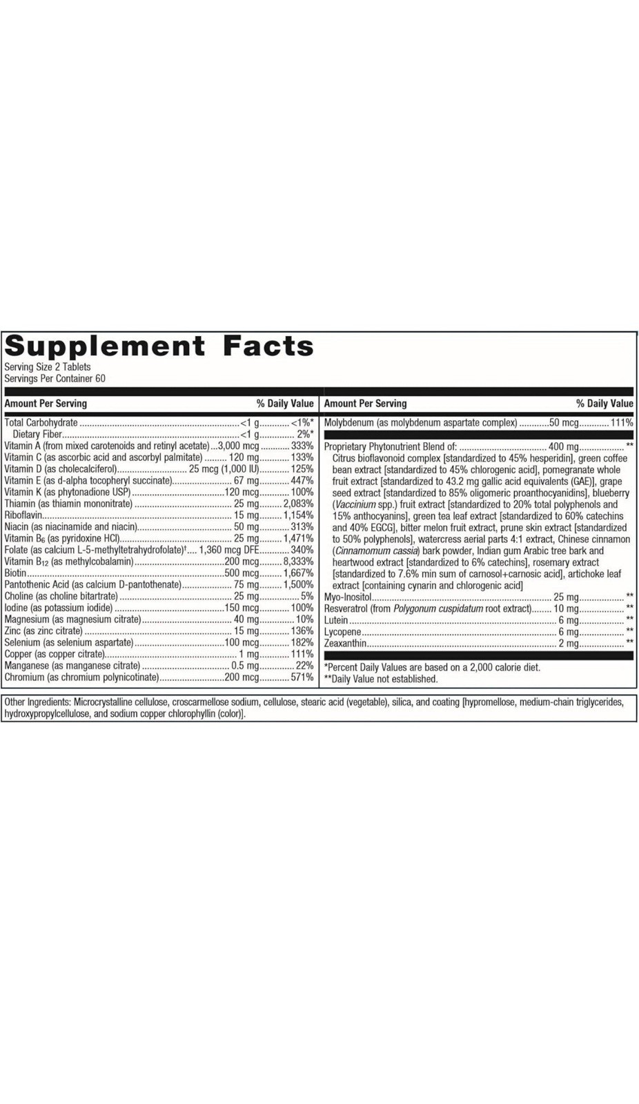 Metagenics PhytoMulti Multivitamin Without Iron - 120 Tablets