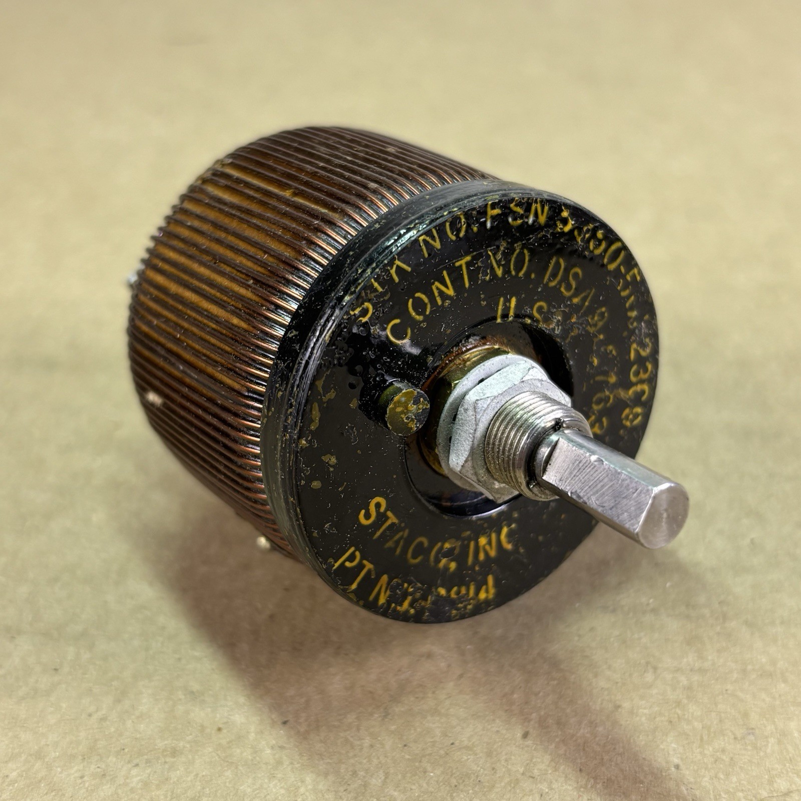 VTG Used Staco Precision Rotary Rheostat 5ohms w 7/8" D-Shaft Guaranteed Radio