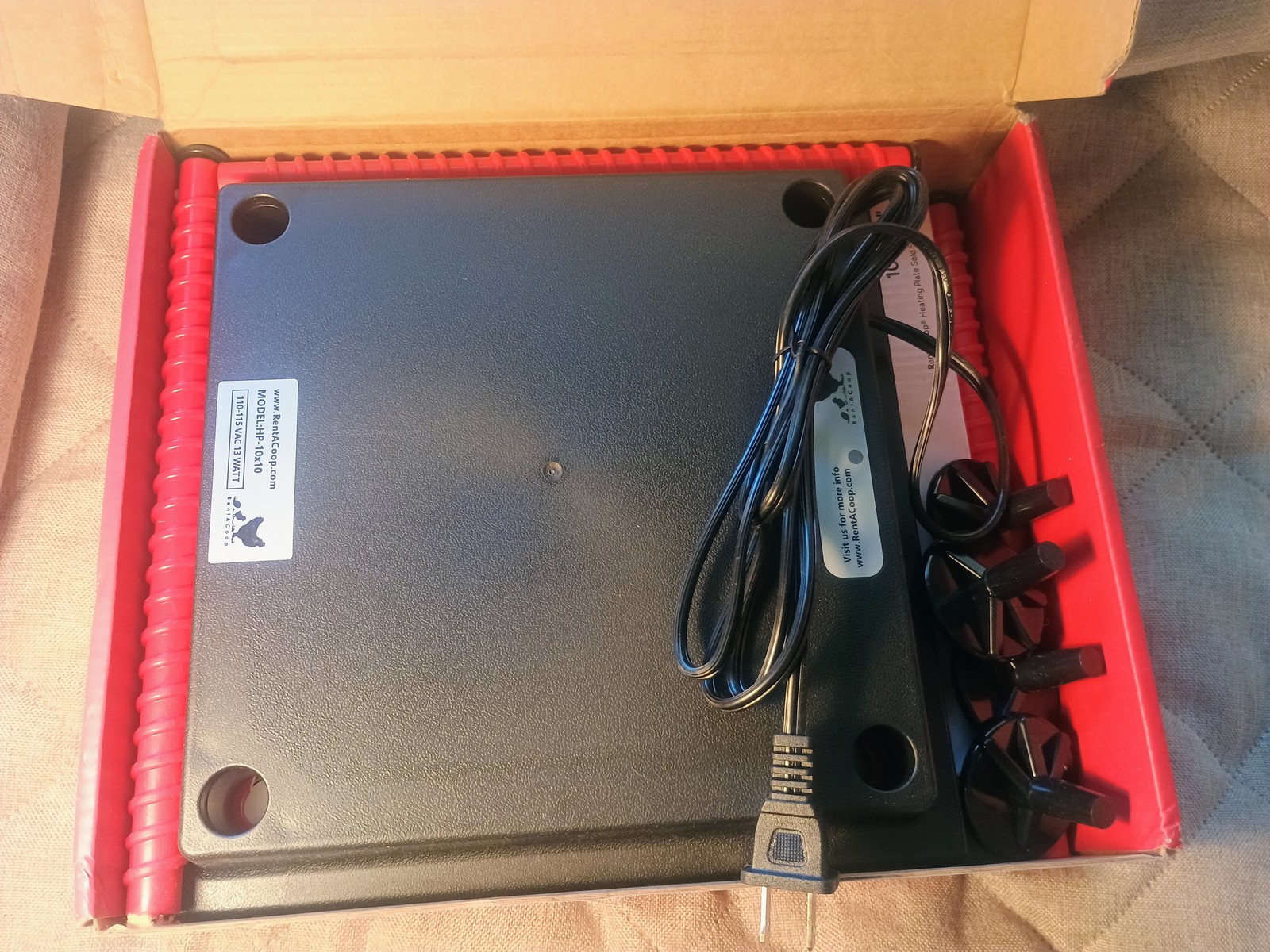 RentACoop 10"x10" Chick Brooder Heating Plate for Up To 15 Chicks
