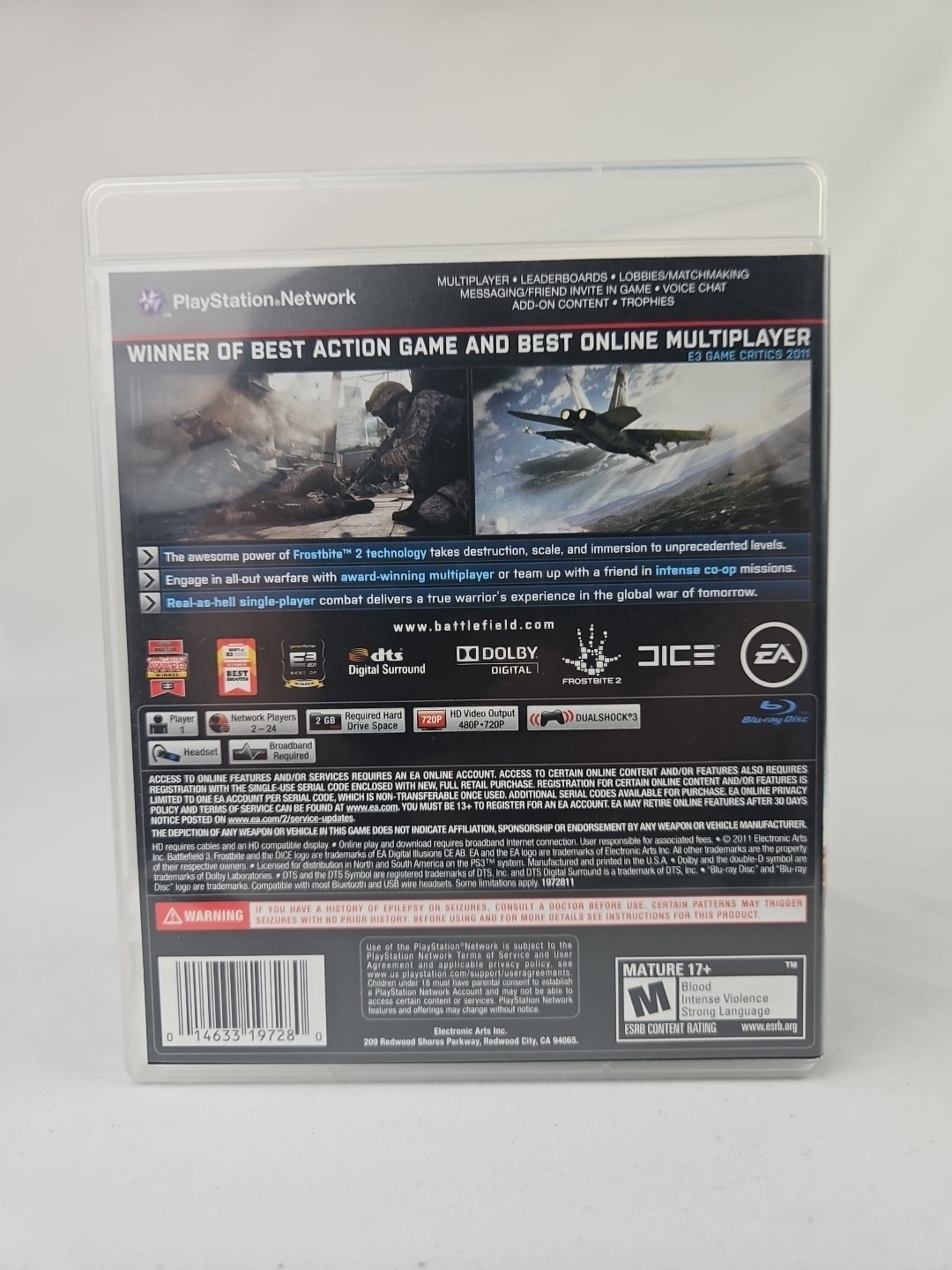 Battlefield 3 (PlayStation 3 PS3) Black Label CIB COMPLETE & TESTED