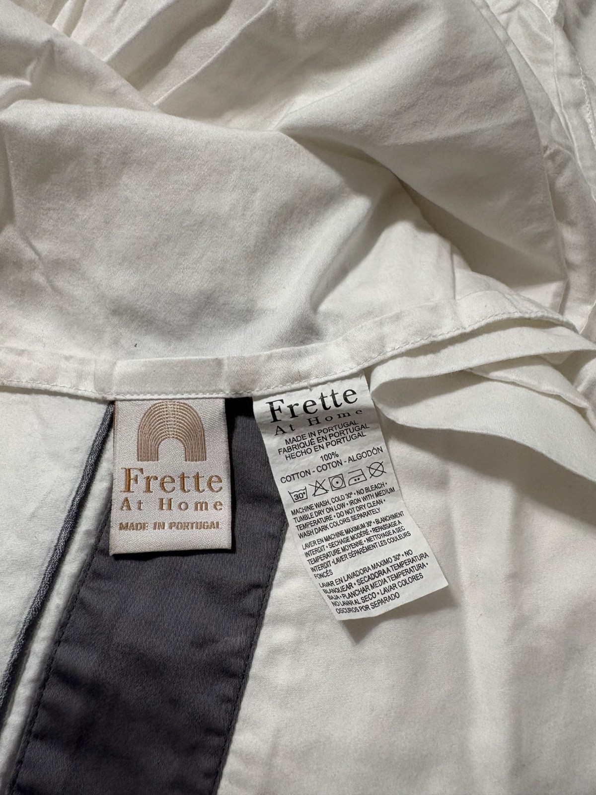 frette king flat sheet white with grey trim