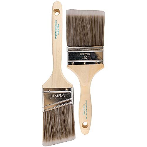 Pro Grade Paint Brushes,3 inch Flat and 2.5 inch Angle Paint Brush Set Pack of 2