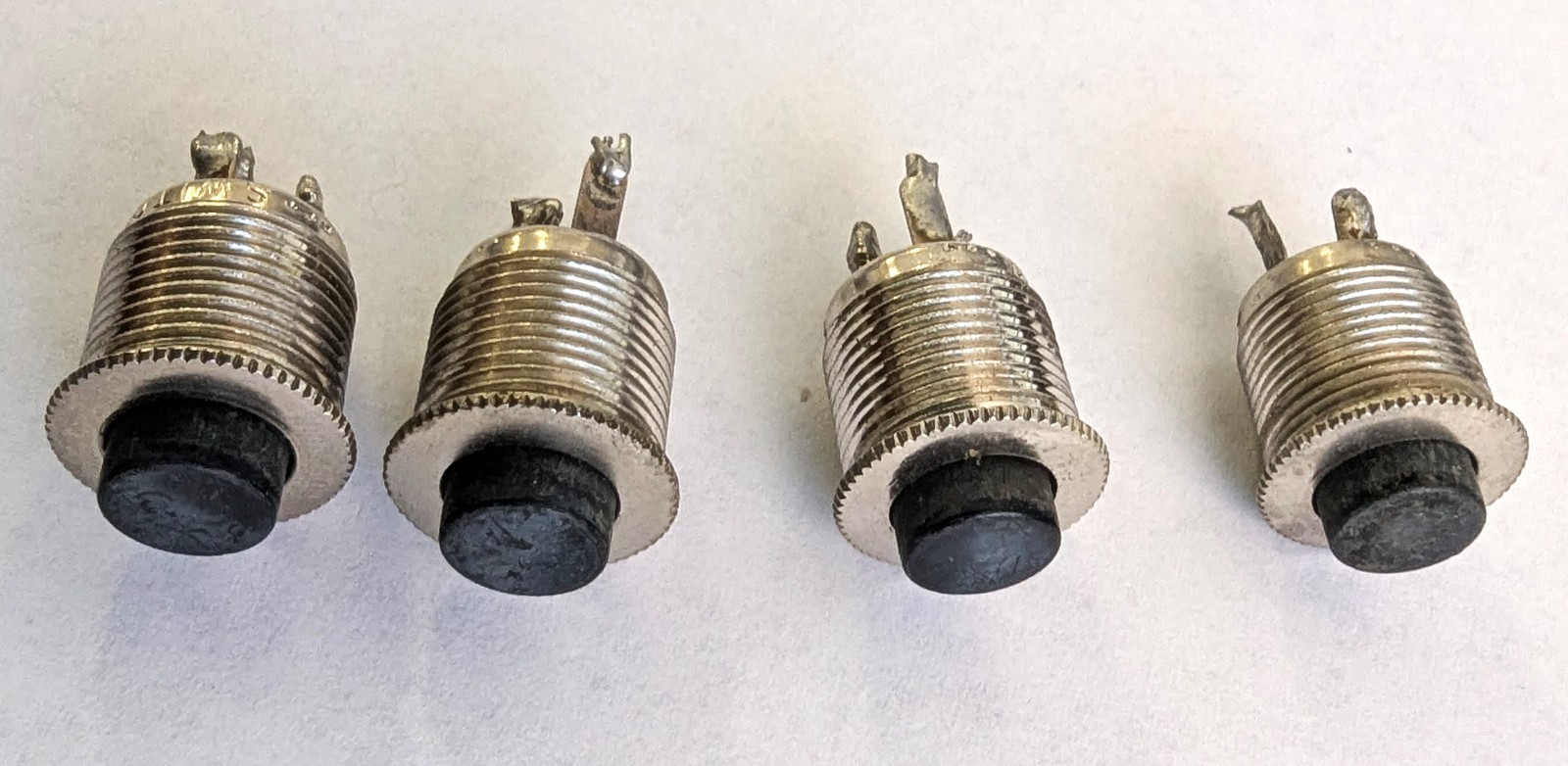 Switchcraft 913 Push Button Switch Black,  Set of 4 - NOS, Free Ship