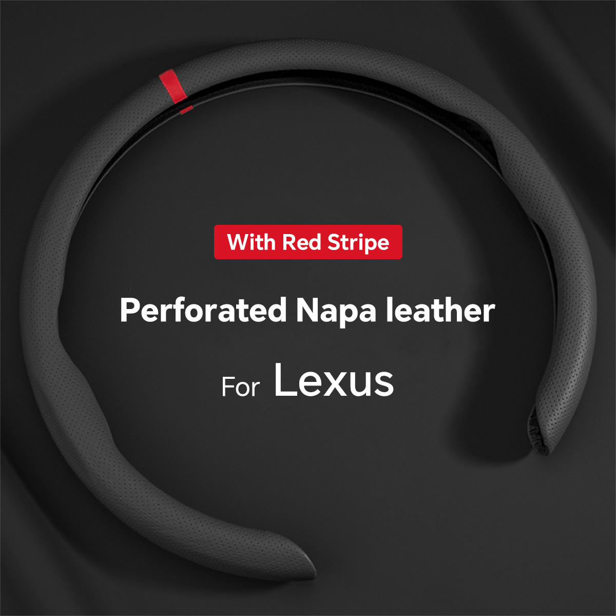 For LEXUS IS300 LS460 IS350 Black 15" Steering Wheel Cover Genuine Nappa Leather