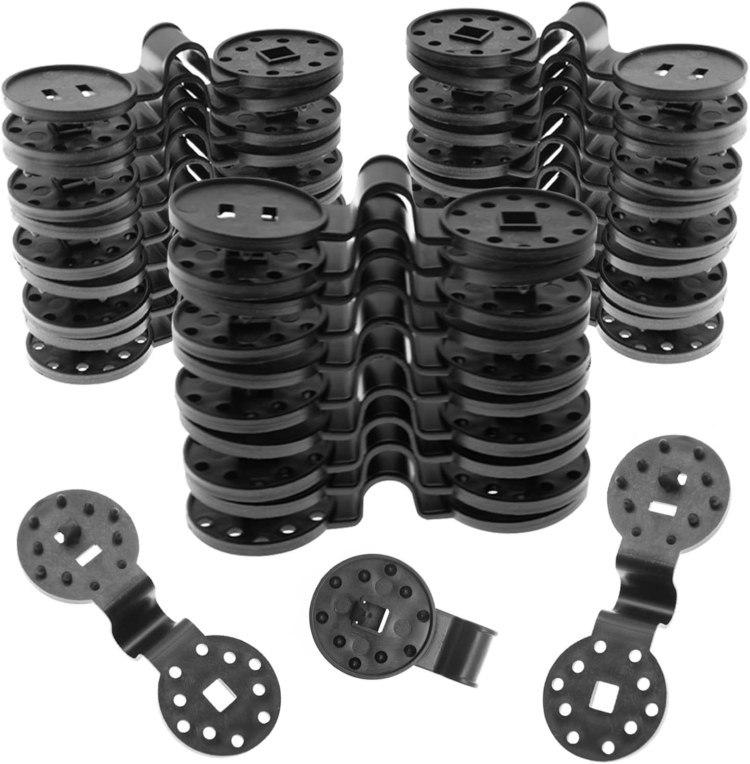 50Pcs Shade Cloth Clips - Black Round Plastic Sun Shade Clip,Shade Cloth Heav...