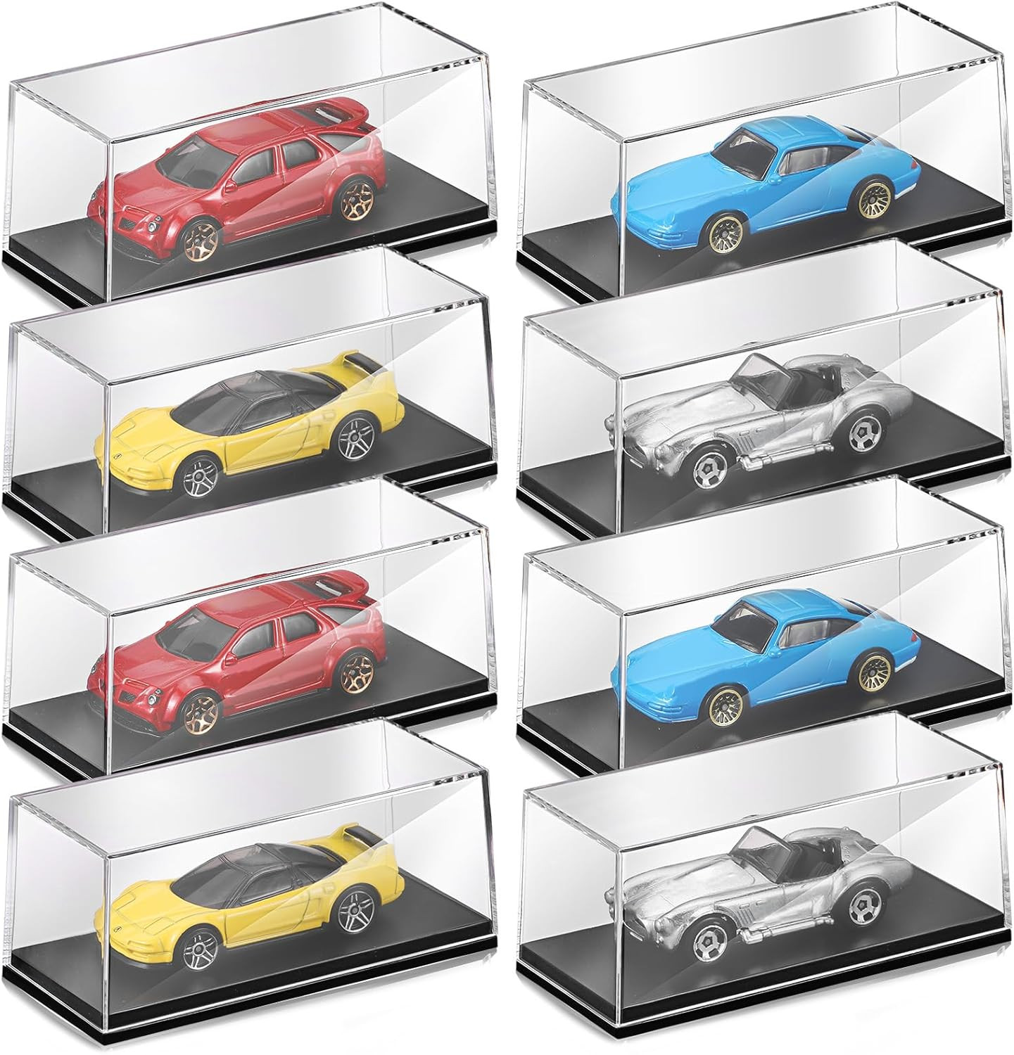 Singhoow 8 Pcs 1/64 Display Case Acrylic Model Cars Display Case 4.17 x 1.81 ...
