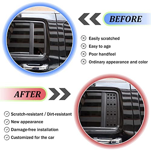 Aluminum Alloy Rear Door Window Decals Glass Cover Trim Panel for Hummer Black