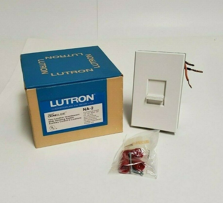Lutron Omnislide Two-Location Incandescent Dimmer White NA-2 USED SHIPS FREE