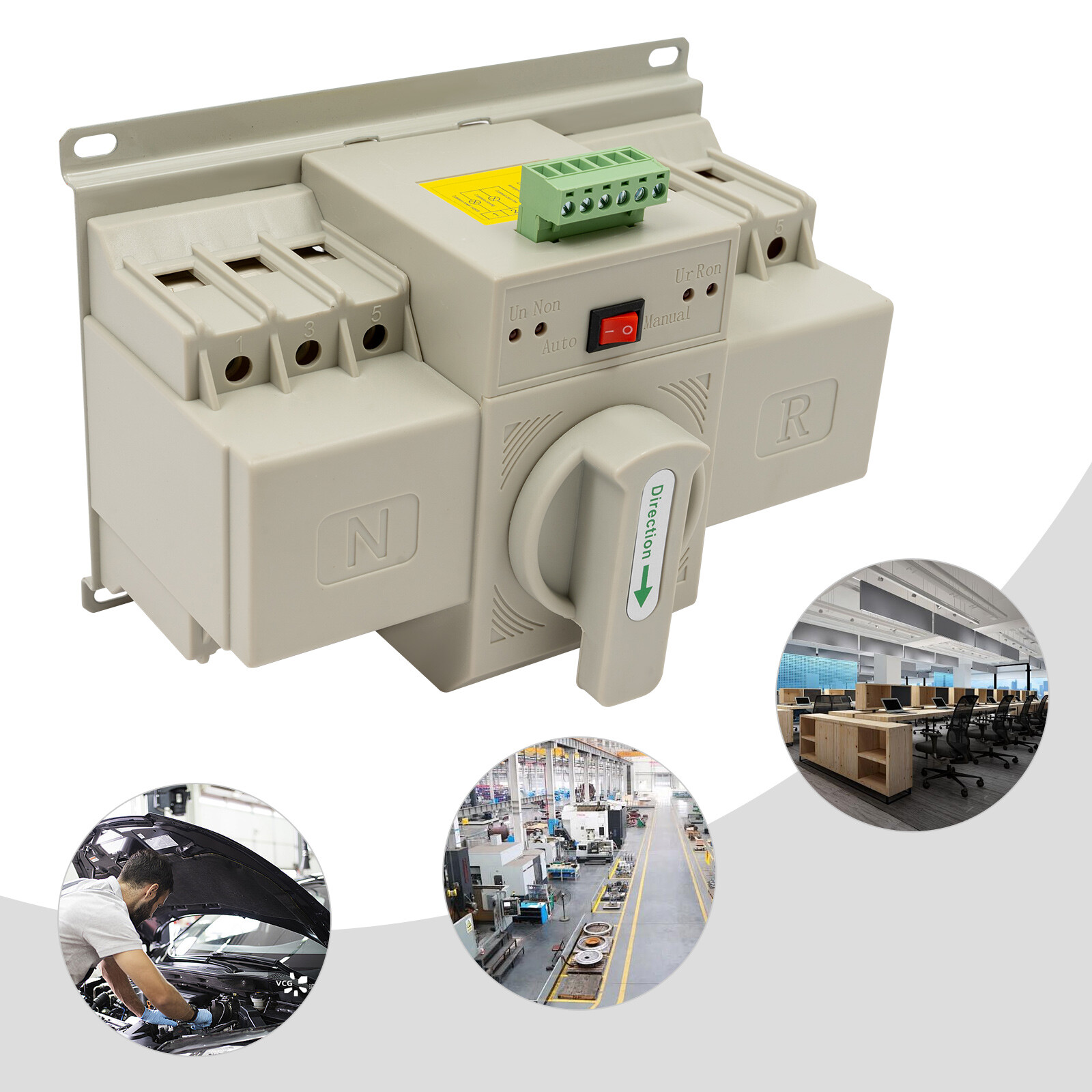 63A Dual Power Automatic Transfer Switch Double Power Switch Screw Mounting