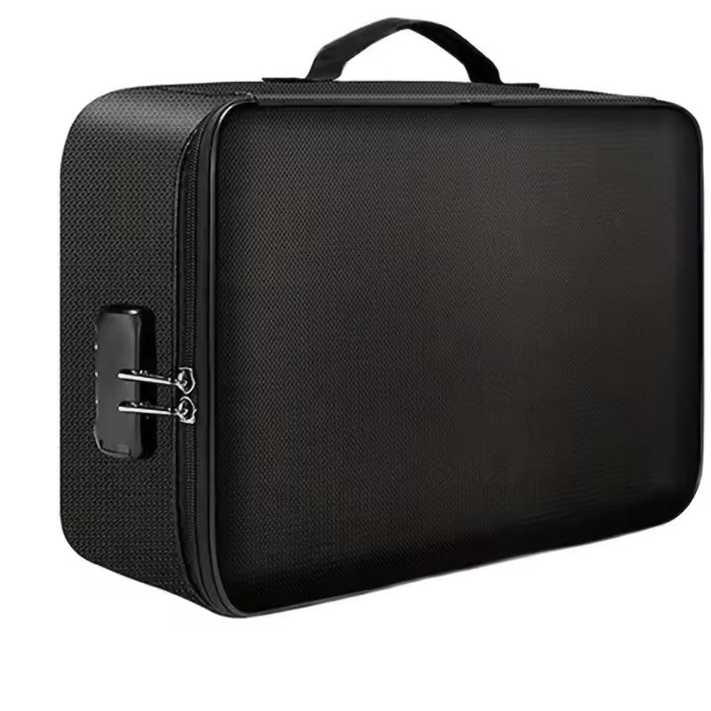 3-Layer Fireproof Document Box with Lock File Storage Box Waterproof Safe Bag US
