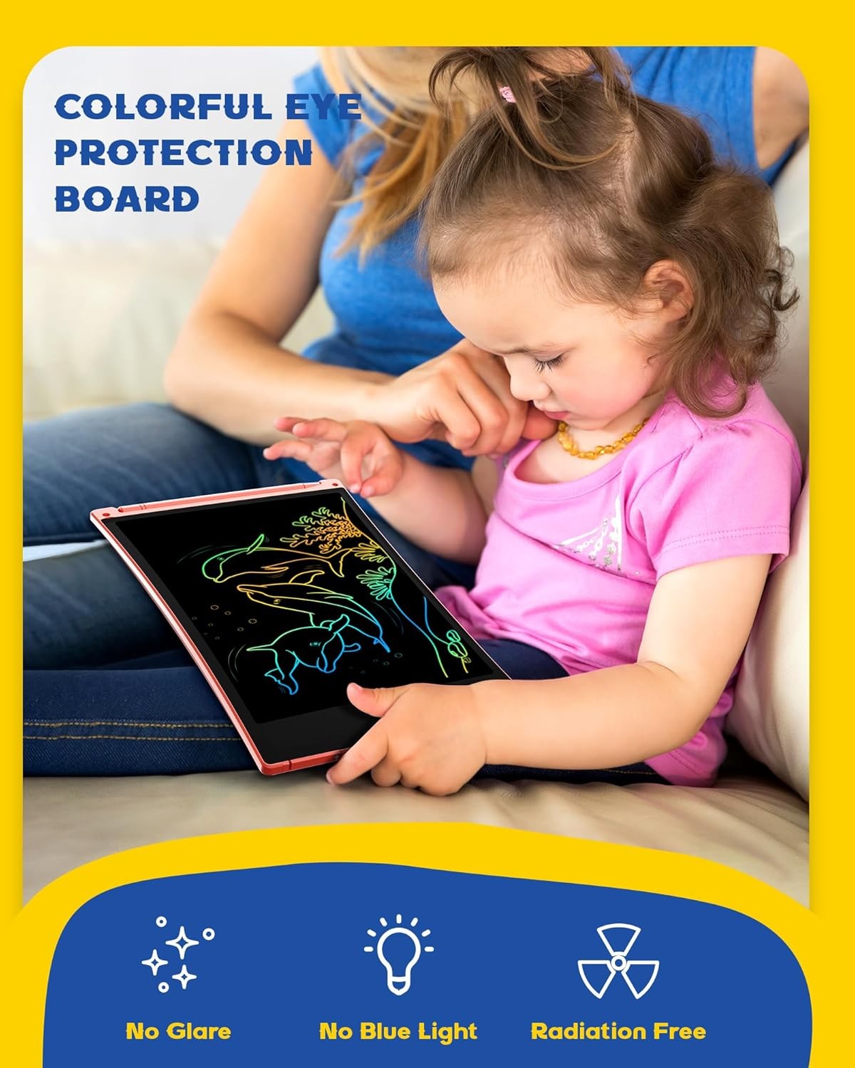 bravokids 2 Pack LCD Writing Tablet with Stylus, 8.5 inch Colorful Doodle Board