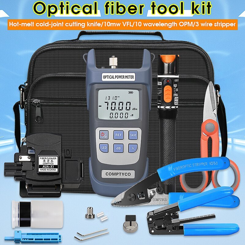 FTTH Fiber Optic Tool Kit Fiber Optical Power Meter 10mW Visual Fault Locator