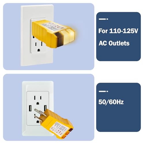 Outlet Tester with Electrical Receptacle Test,Socket Tester for North Yellow