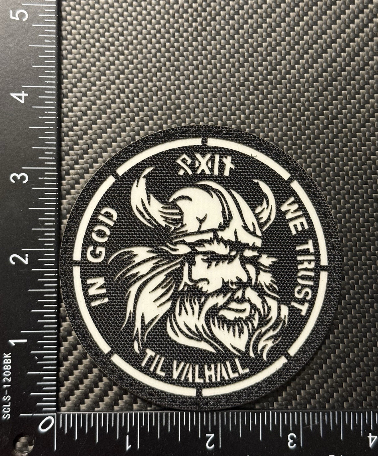 Viking In God We Trust Odin Til Valhall IR InfraredTactical Hook Loop Patch Glow