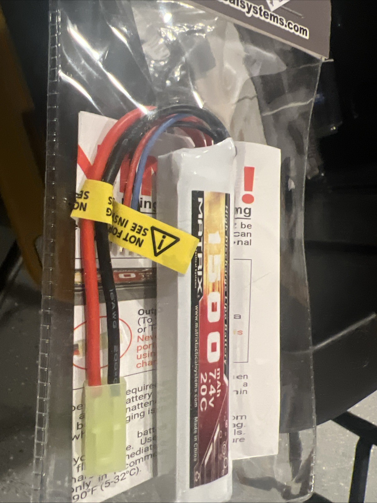 Matrix 7.4v 1500mah 20c LiPo Battery With Tamiya Connector