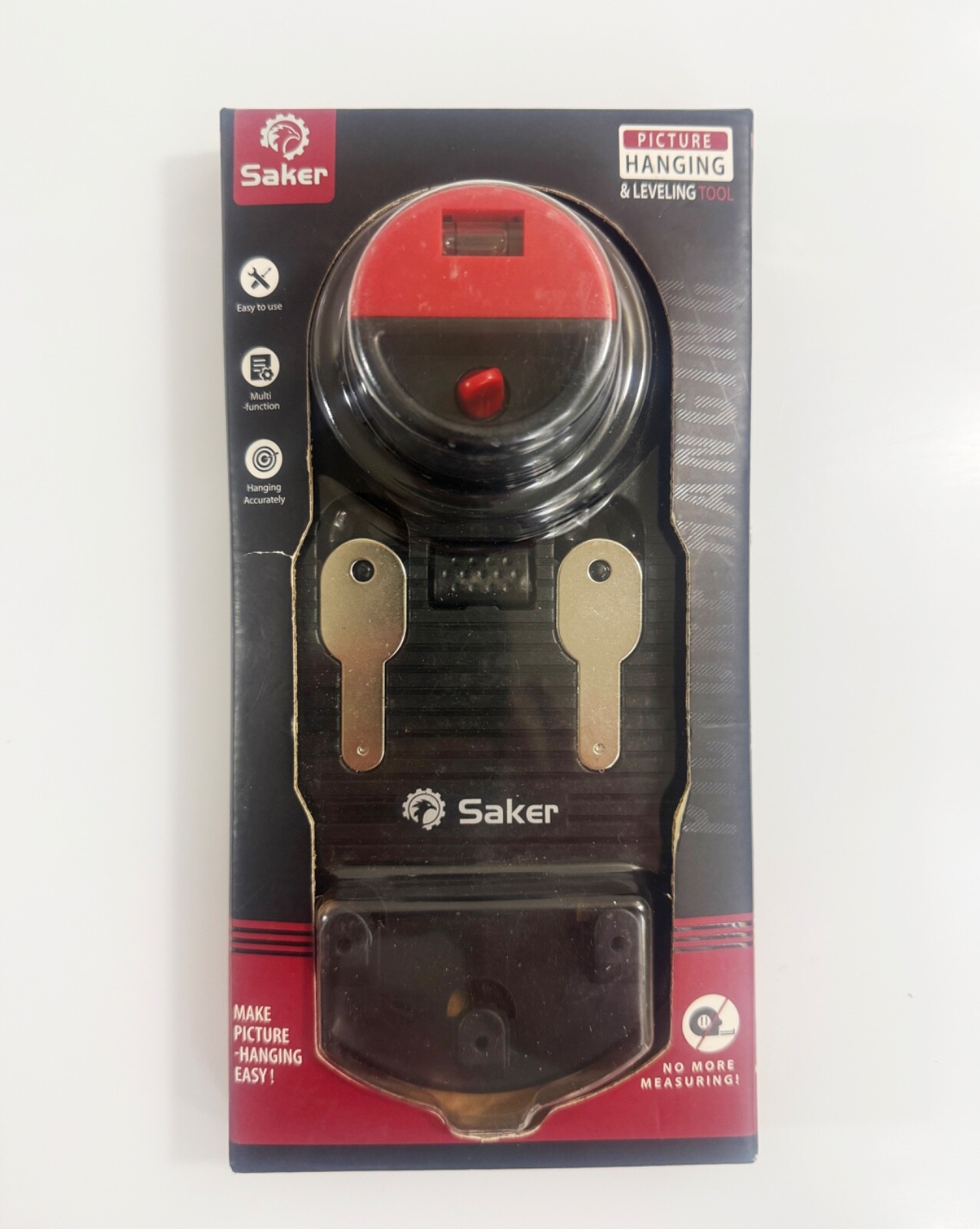 Saker Picture Hanging & Leveling Tool Kit DIY Multi Function No Measuring Needed
