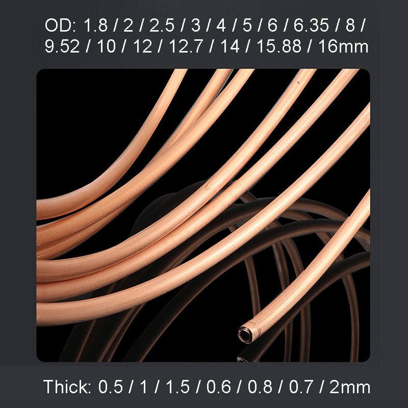 ID0.8-12mm OD1.8-16mm Copper Pipe/Tube/Plumbing/Microbore/Water/Gas Copper Tube