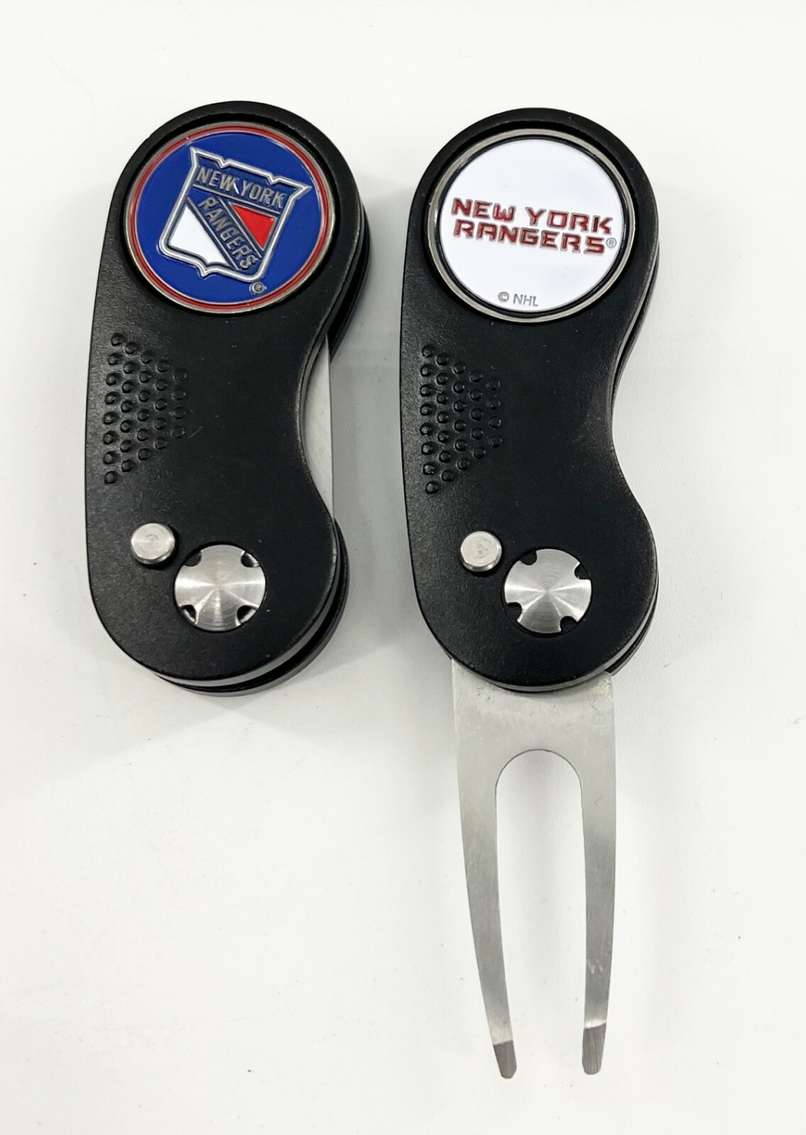 GOLF SWITCHBLADE NHL NEW YORK RANGERS DIVOT REPAIR TOOL + Ballmarker Black