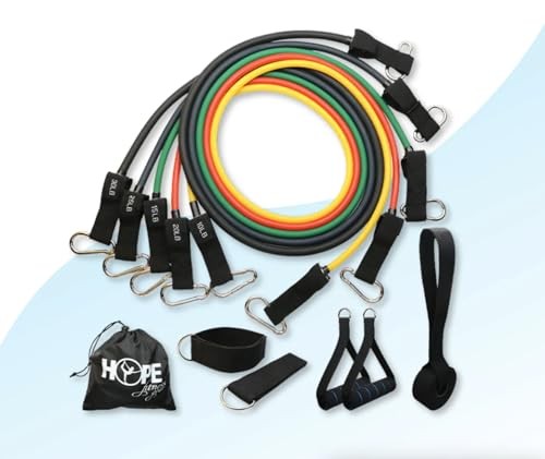 Hope Fitness Resistance Tube and Bands Full Set – Heavy-Duty Strength &