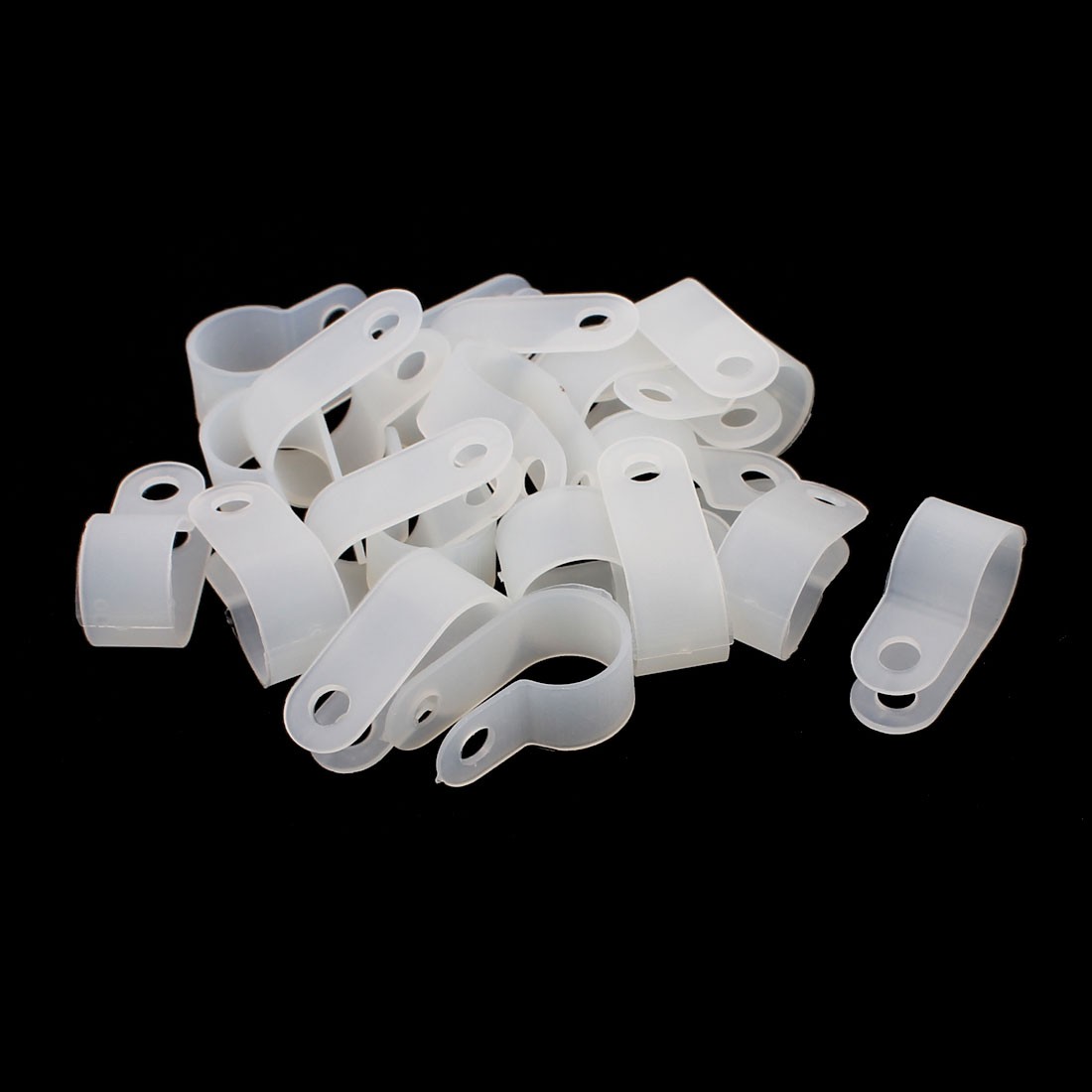20Pcs Nylon R Type 1/2" 13.2mm Cable Cord Wire Clamp Clip Fastener White